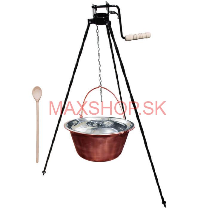 Medený kotlík 30 L (1,2 mm) + stojan s kladkou VAR