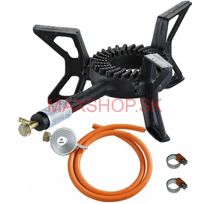 Liatinový plynový varič 8,8 kW 3P Ghisa + pripojovacie príslušenstvo