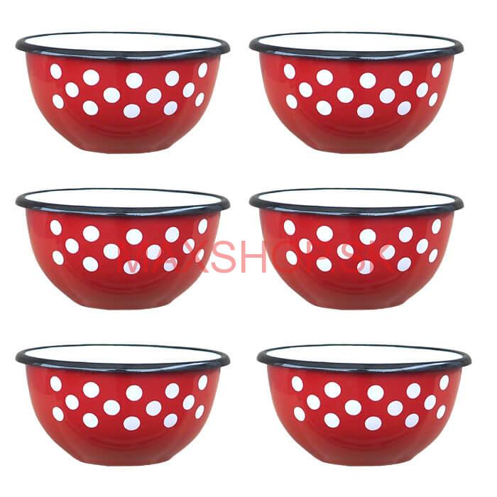 Súprava smaltovaných misiek 12 cm 6 ks