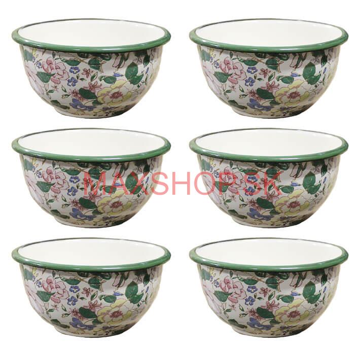Súprava smaltovaných misiek 15 cm 6 ks DECOR