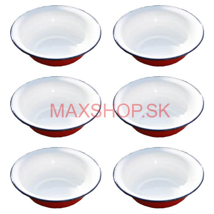 Súprava smaltovaných hlbokých tanierov 20 cm 6 ks