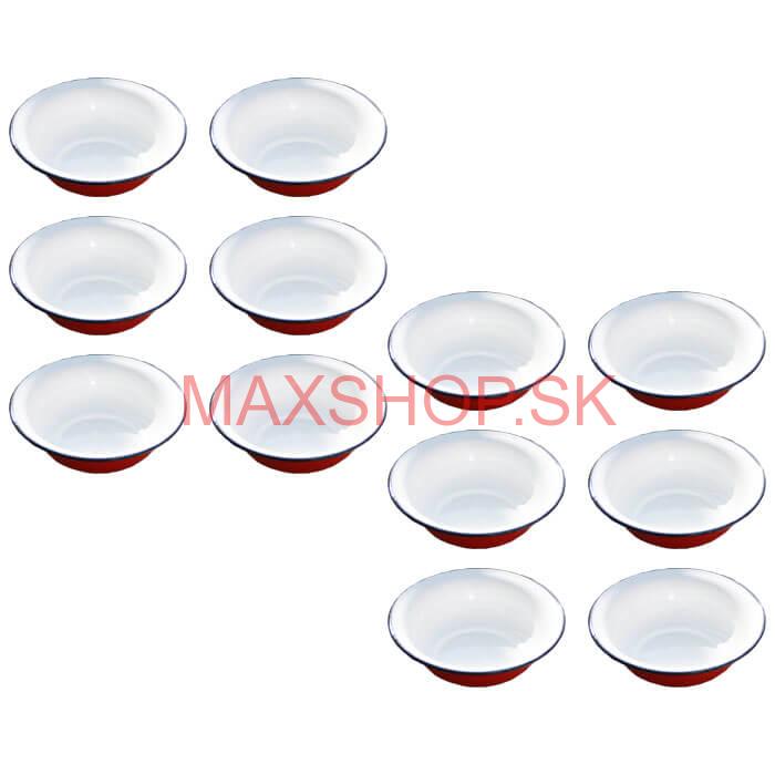 Súprava smaltovaných hlbokých tanierov 20 cm 12 ks