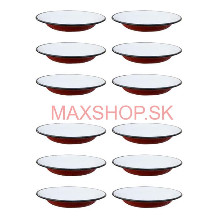Súprava smaltovaných plytkých tanierov 22 cm 12 ks