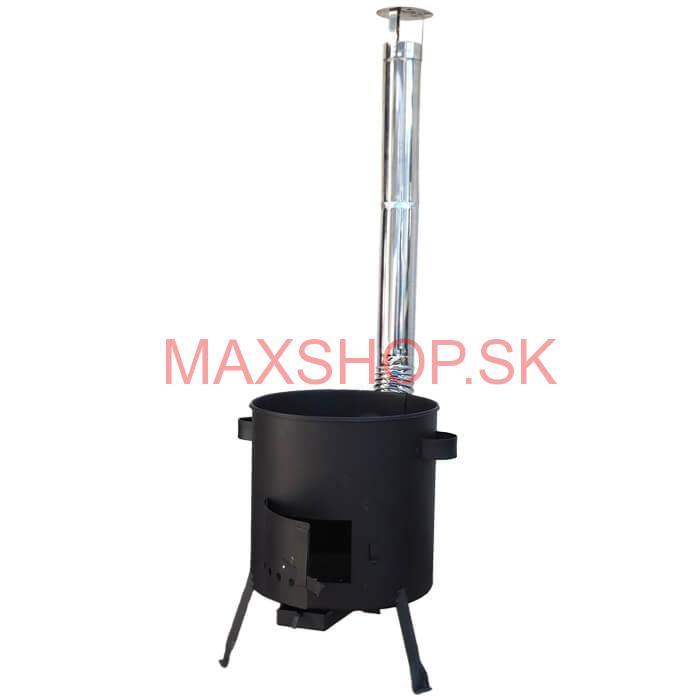 Kotlina 42 cm (1 mm) s žiaruvzdornou farbou PLUS 600 + nerezový dymovod