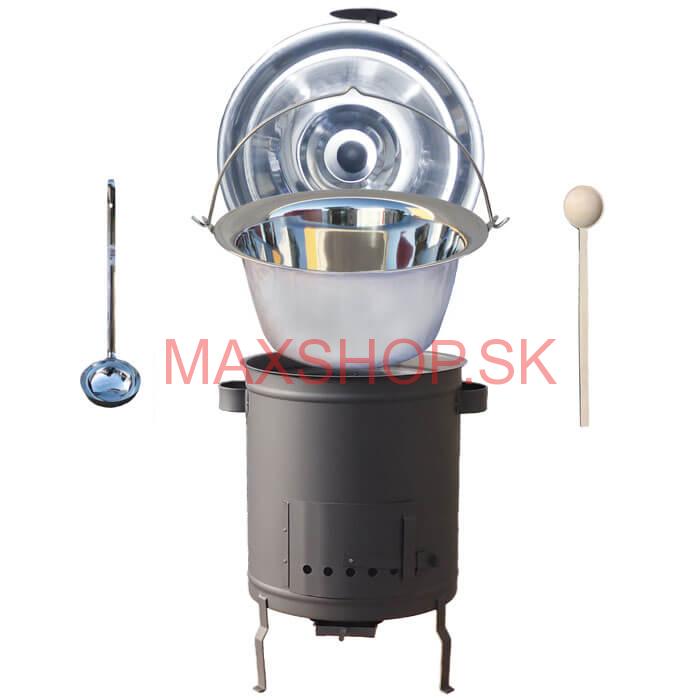 Nerezový kotlík 14 L (0,8 mm) + hrubostenná (1,5 mm) a žiaruvzdorná kotlina 36 PLUS 600