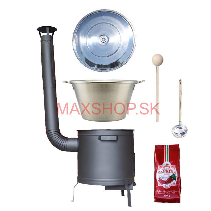 Nerezový kotol 70 L + žiaruvzdorná kotlina 56 cm PLUS 600 + Sladká paprika GURMÁN 250 g BIG PARTY