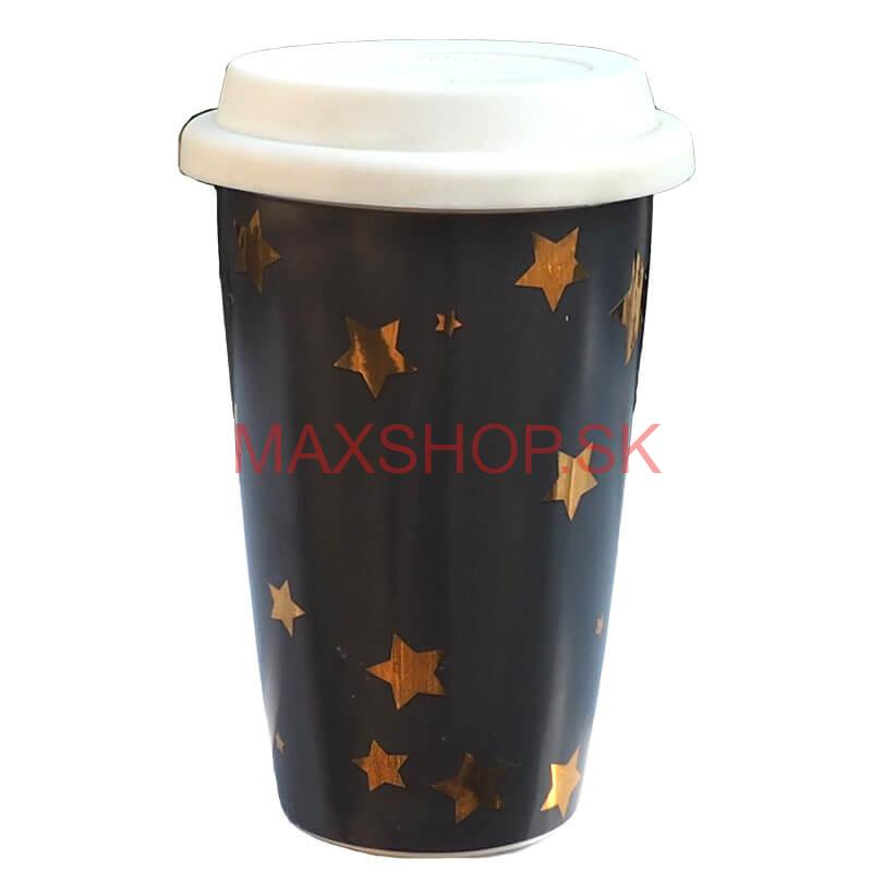 Keramický hrnček s vrchnákom - hnedý VIANOCE