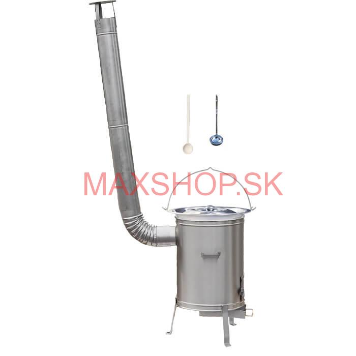 Nerezový kotlík 30 L (1,2 mm) + nerezová kotlina 45 cm LUX + vareška a naberačka