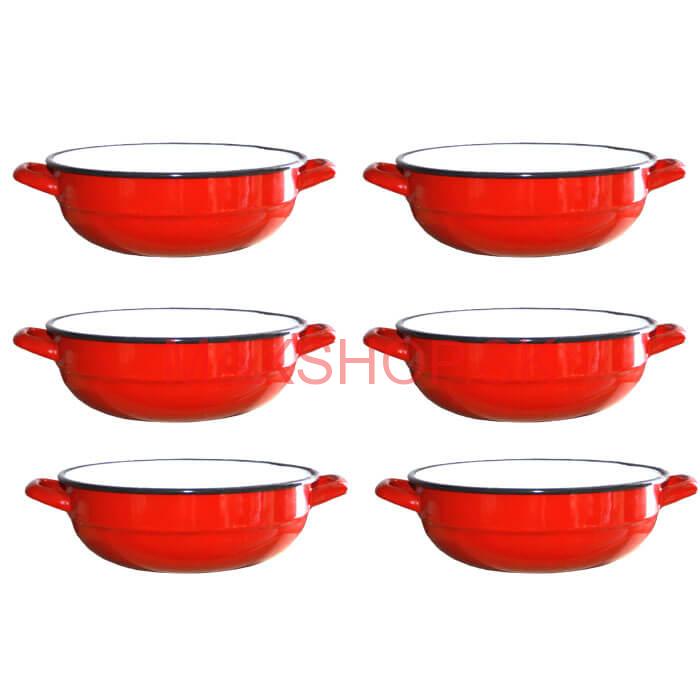 Súprava smaltovaných selských misiek 14 cm 6 ks