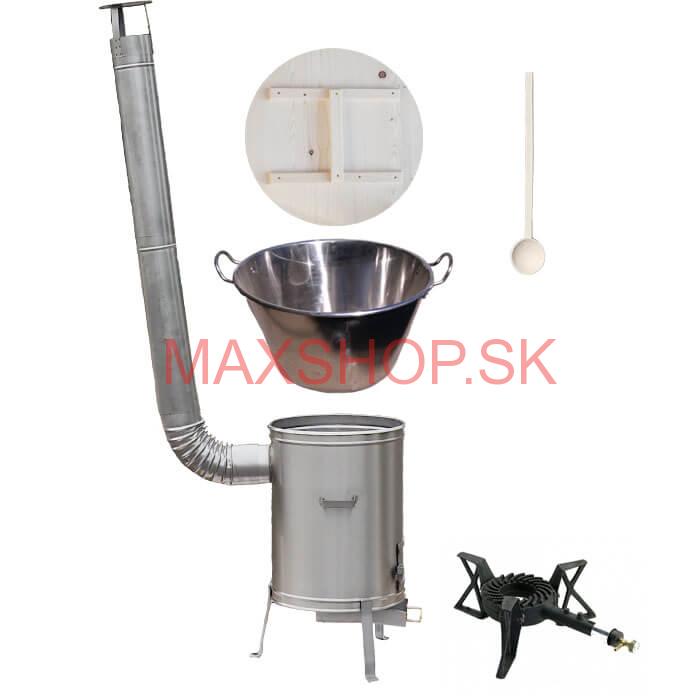 Zabíjačkový nerezový kotol 100 L + nerezová kotlina 60 cm + horák 7 kW + vareška