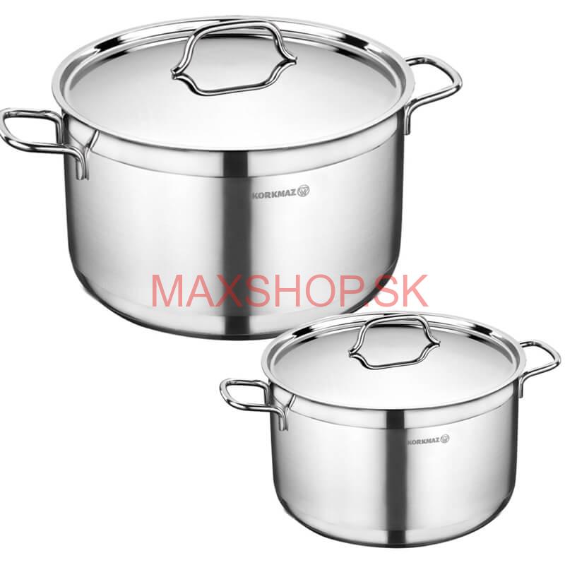 Sada nerezových hrncov s pokrievkou 2 ks 8,5 L, 11 L