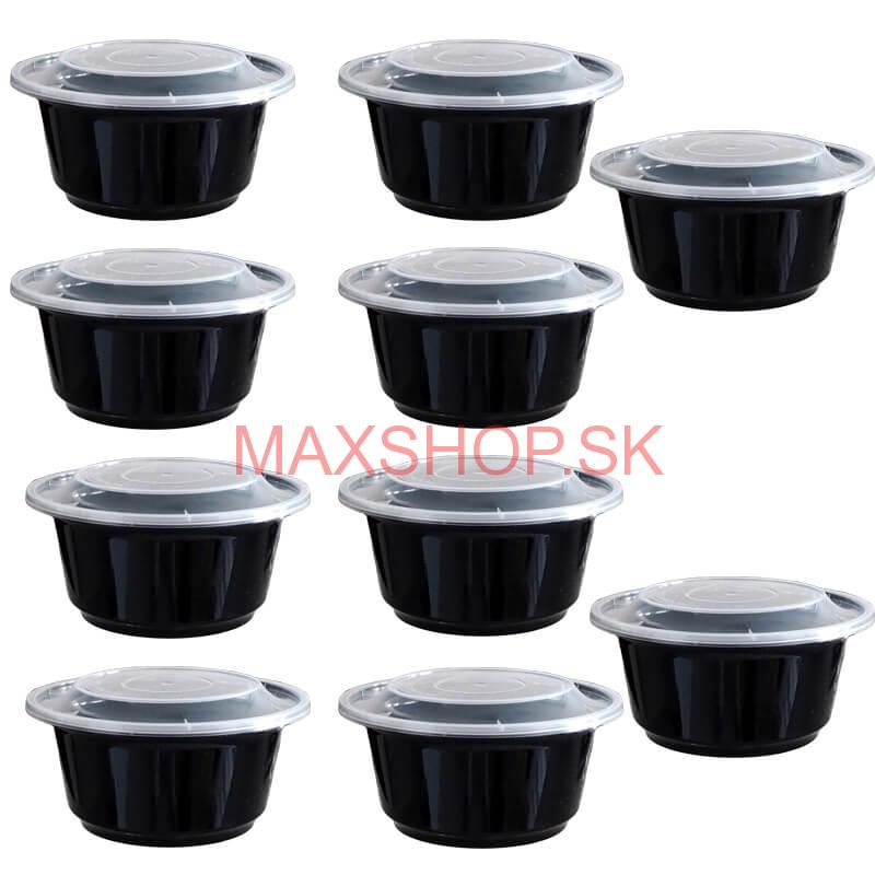 Plastové boxy (misky) na guláš + vrchnáky 1000 ml 10 ks