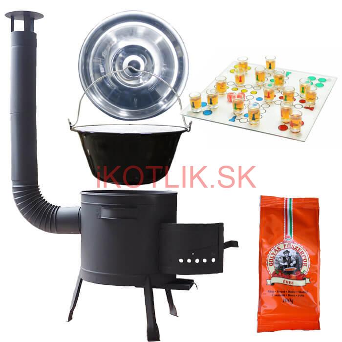 Smaltovaný kotlík 25 L (1,2 mm) + korenie + človeče pi už + nízka žiaruvzdorná kotlina 42 PLUS 600