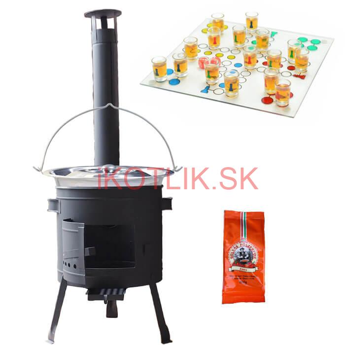 Nerezový kotlík 22 L (0,8 mm) + korenie + človeče pi už + nízka žiaruvzdorná kotlina 42 PLUS 600