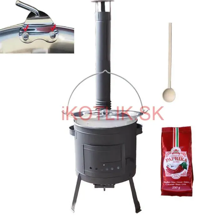 Nerezový kotlík 20 L (1,2 mm) INOX + hrubostenná (1,5 mm) žiaruvzdorná kotlina BALKY STRONG 42 PLUS 600