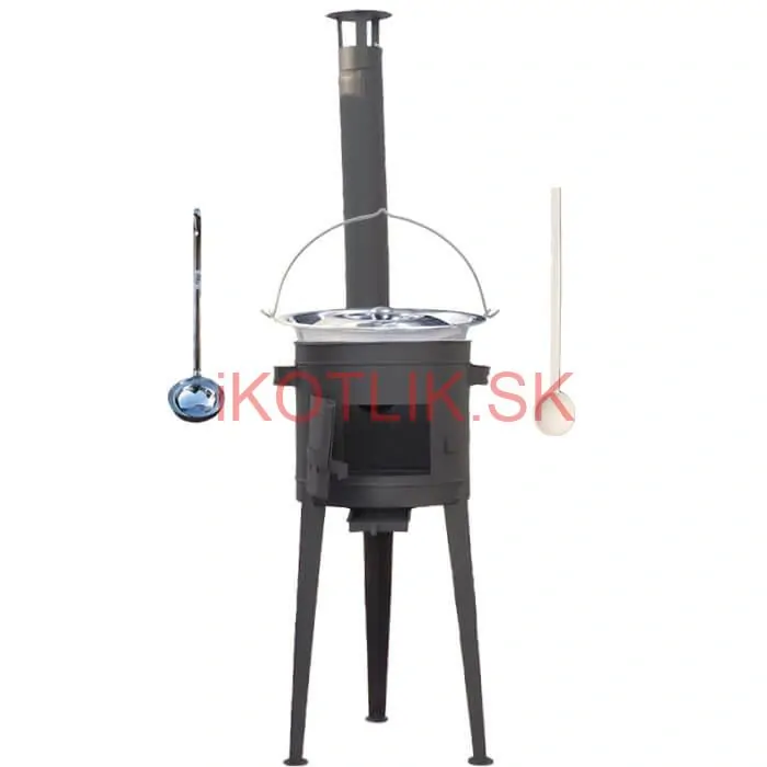 Nerezový kotlík 20 L (1,2 mm) INOX + vysoká žiaruvzdorná kotlina (1,5 mm) HODO 42 cm PLUS 600 + vareška + naberačka