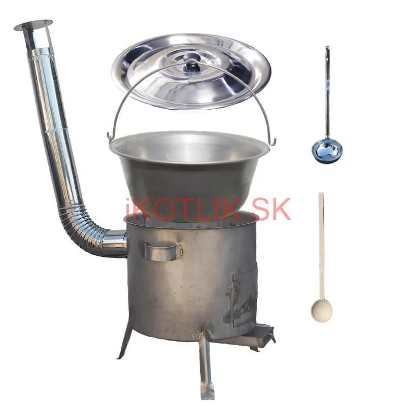 Nerezový kotlík 30 L (1,5 mm) + nerezová kotlina 45 cm (1,5 mm) STRONG CLASSIC