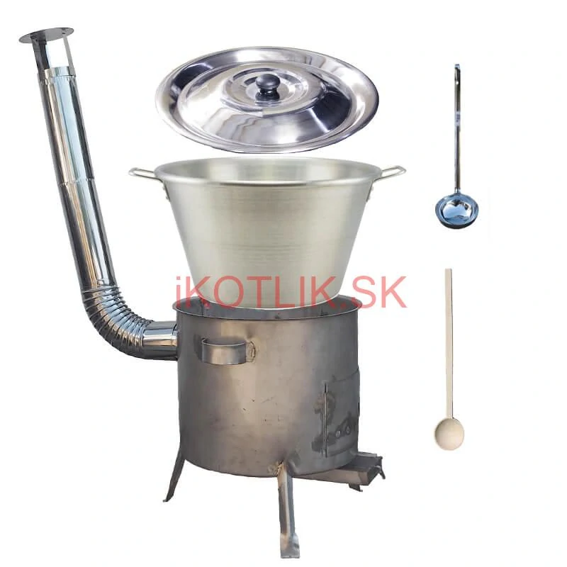 Nerezový kotol 40 L (1,2 mm) INOX + nerezová kotlina 45 cm (1,5 mm) STRONG CLASSIC