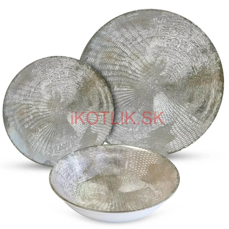 Súprava keramických tanierov 18 ks GREY