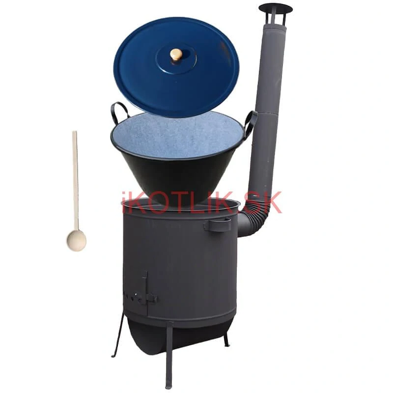 Smaltovaný kotol 70 L na zabíjačku + žiaruvzdorná kotlina 53 PLUS 600 4 MM + vareška