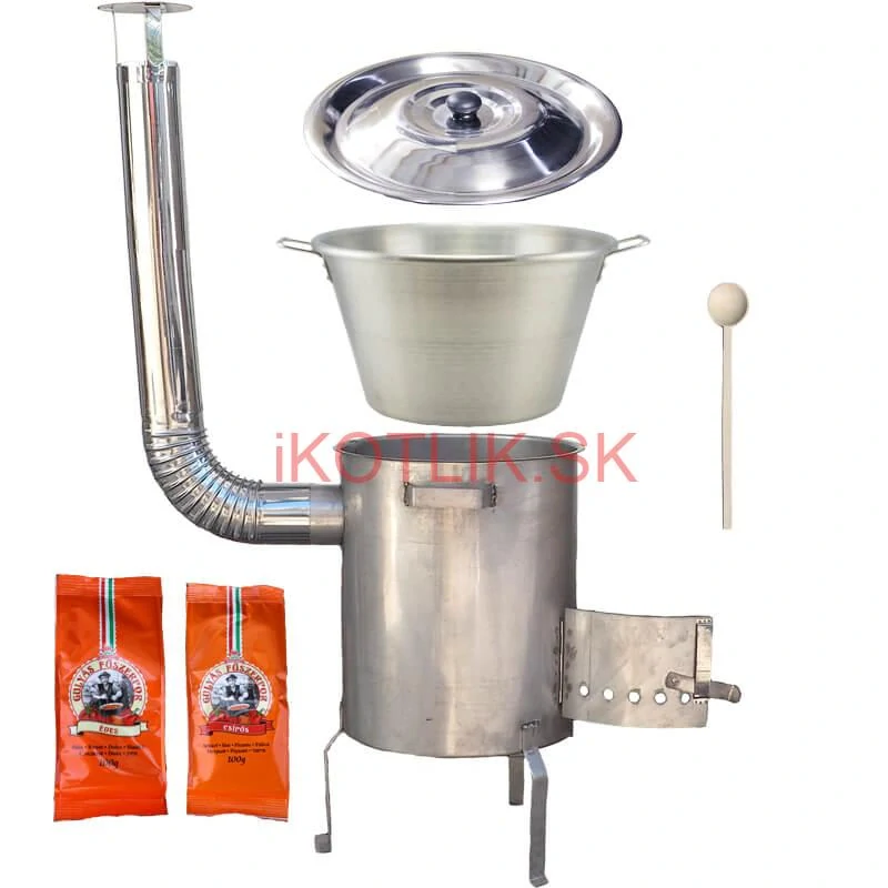 Nerezový kotol 40 L + nerezová kotlina 45 cm 1,5 mm STRONG EXCLUSIVE, + paprikové korenie na guláš