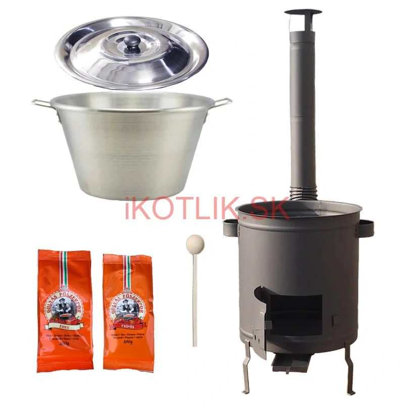 Nerezový kotol 40 L + Hrubostenná kotlina 45 cm (1,5 mm) STRONG Plus 600 + paprikové korenie na guláš