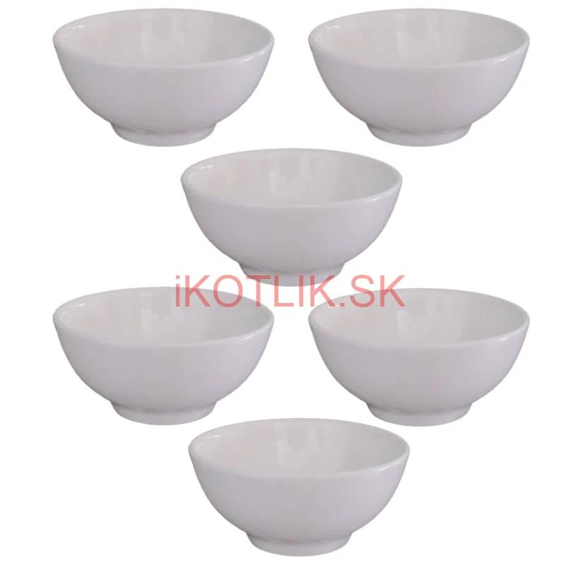 Keramické misky na servírovanie gulášu 15 cm 6 ks biele