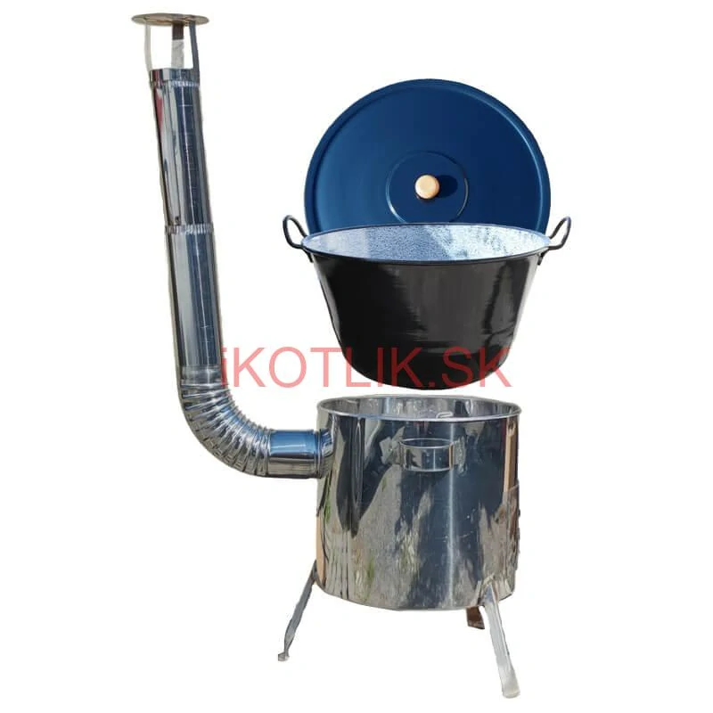 Smaltovaný kotol 60 L + nerezová kotlina 53 cm LUSTRO