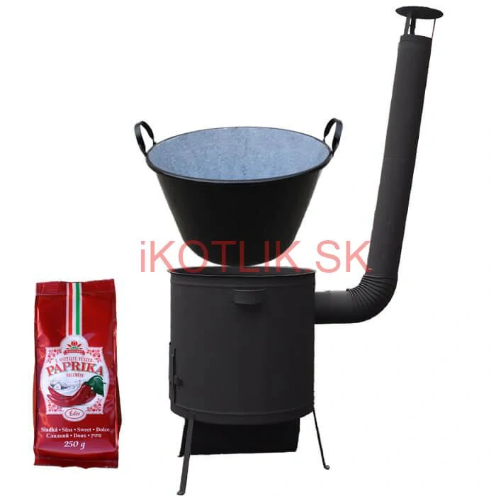 Zabíjačkový smaltovaný kotol 100 L, žiaruvzdorná kotlina 42 PLUS 600 4 MM + sladká paprika GURMÁN 250 g