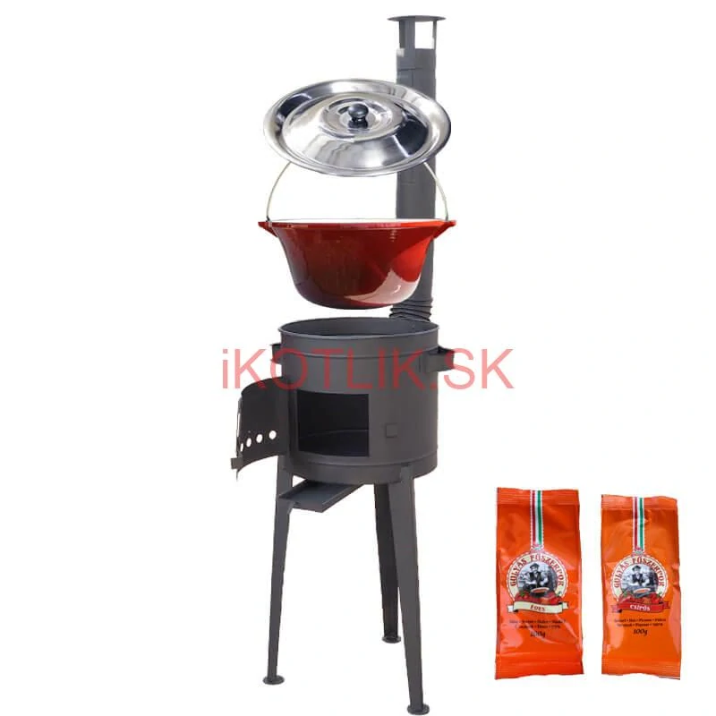 Liatinový kotlík so smaltovanou úpravou 22 L + vysoká kotlina 42 PLUS 600 + paprikové korenie na guláš - MIX 100 g