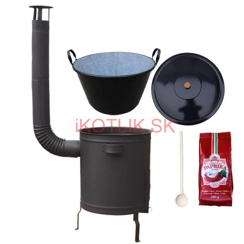 Smaltovaný kotol 70 L + hrubostenná kotlina 53 cm (2 mm) STRONG PLUS 600 + sladká paprika 250 g