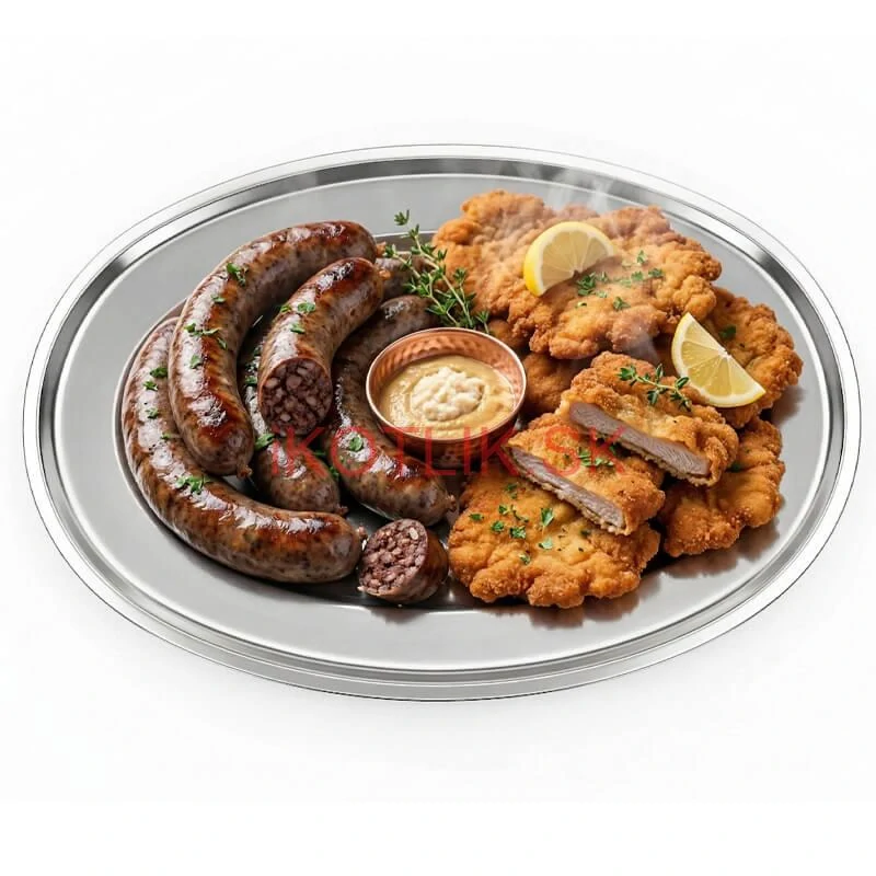 Nerezový oválny podnos (45,5cm) – Odolná servírovacia tácka na mäso aj koláče