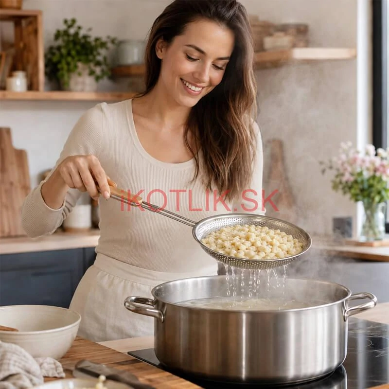 Hliníkové sitko 16 cm s drevenou rúčkou