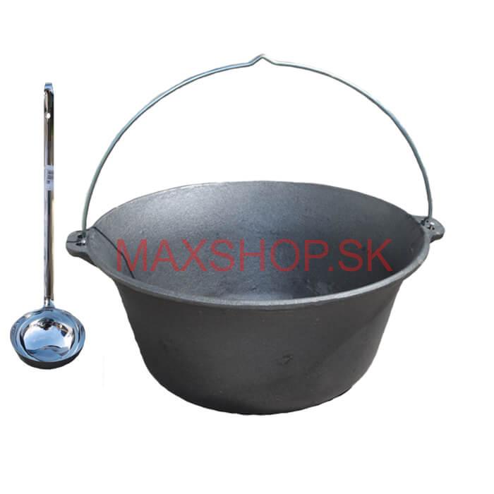 Liatinový kotlík 22 L + antikórová naberačka