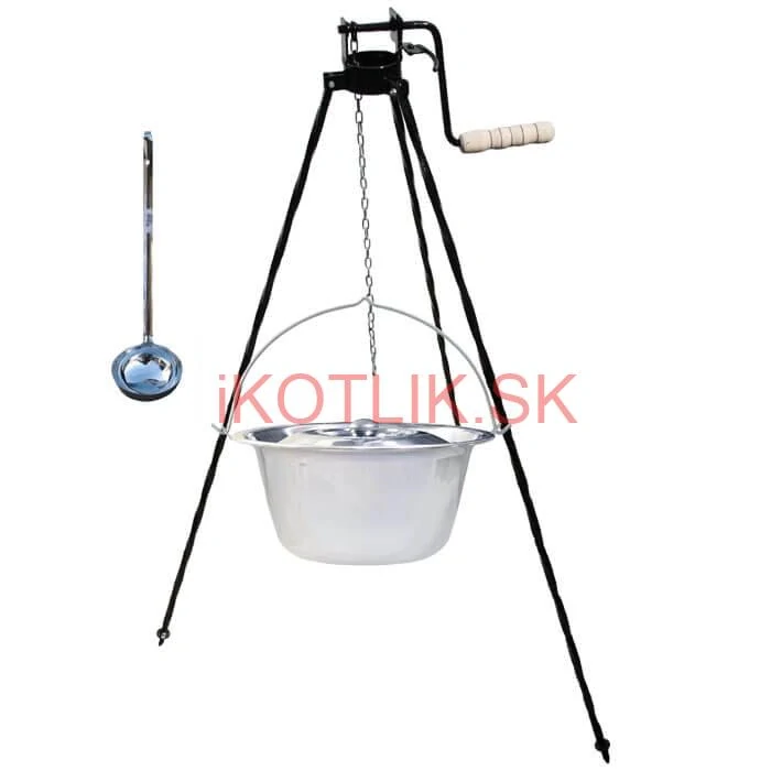 Antikorový kotlík 22 L (0,8 mm) + pokrievka + stojan s kladkou VAR