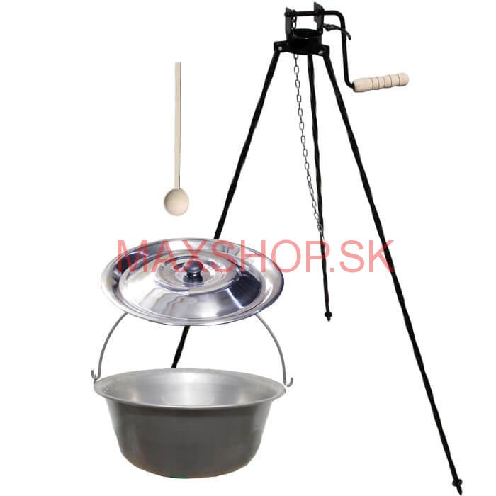 Nerezový kotlík 10 L (1,5 mm) + stojan s kladkou VAR