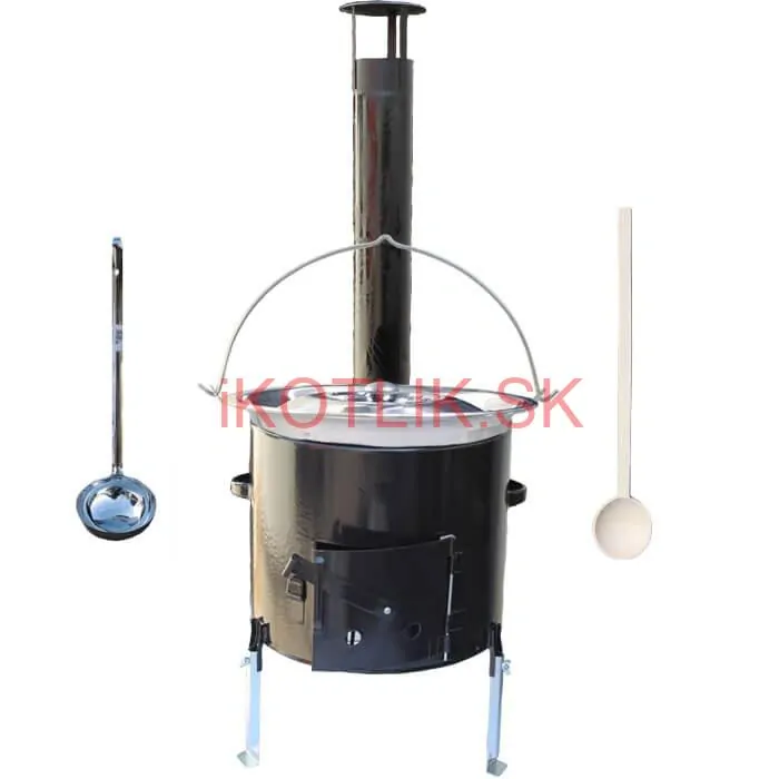 Antikorový kotlík 8 L (0,8 mm) + smaltovaná kotlina 31 cm + vareška a naberačka Easy party