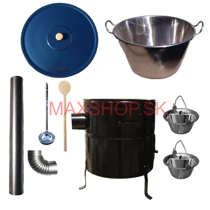 Zabíjačková súprava + nerezový kotol 50 L + 2 servírovacie kotlíky