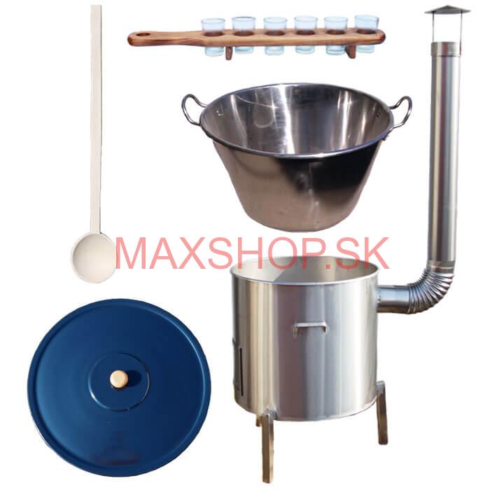 Zabíjačková súprava + nerezový kotol 60 L + štamperlíky