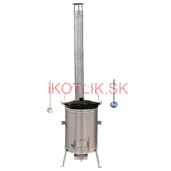 Smaltovaný kotlík 22 L (1,2 mm) + nerezová kotlina 42 cm + vareška a naberačka LUX