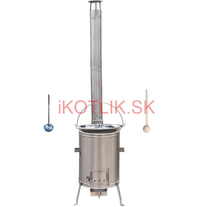 Nerezový kotlík 15 L (1,5 mm) + nerezová kotlina 36 cm + vareška a naberačka LUX