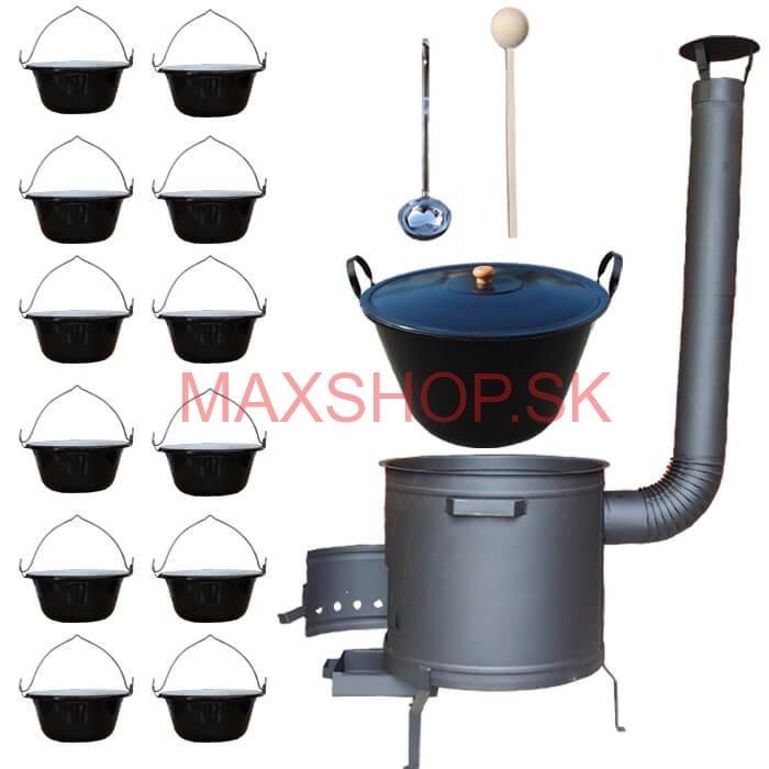 Smaltovaný kotol 60 L + servírovacie kotlíky (12 ks)PLUS 600