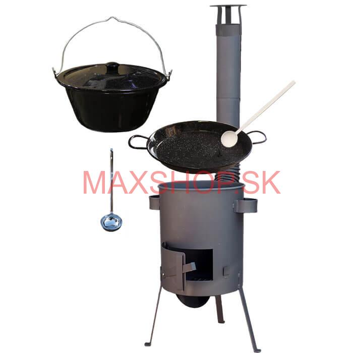 Smaltovaný kotlík 20 L + Paella smaltovaná panvica 46 cm + žiaruvzdorná kotlina 42 PLUS 600 4 MM