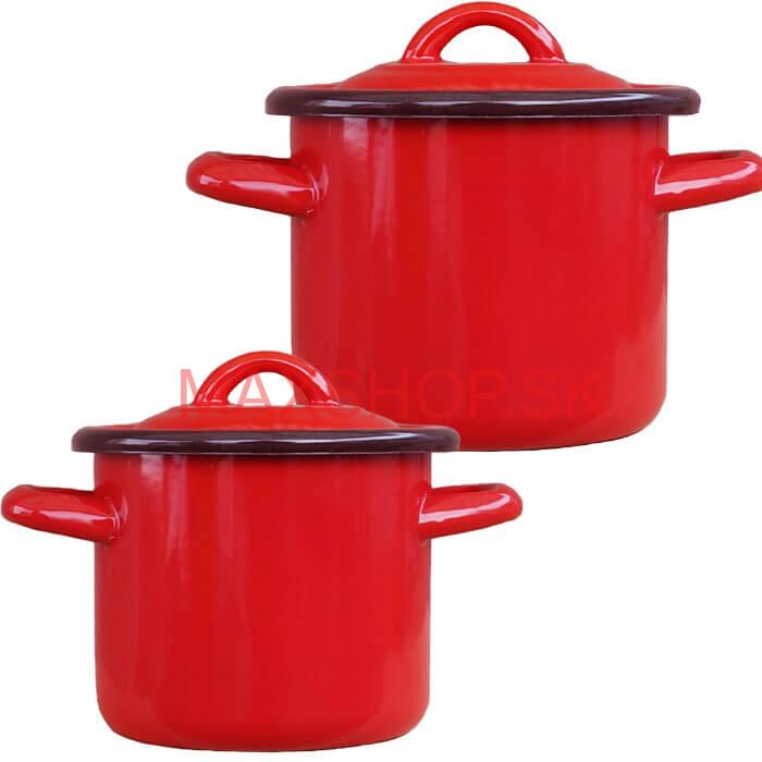 Smaltované hrnce s pokrievkami 1 L + 2 L Classic
