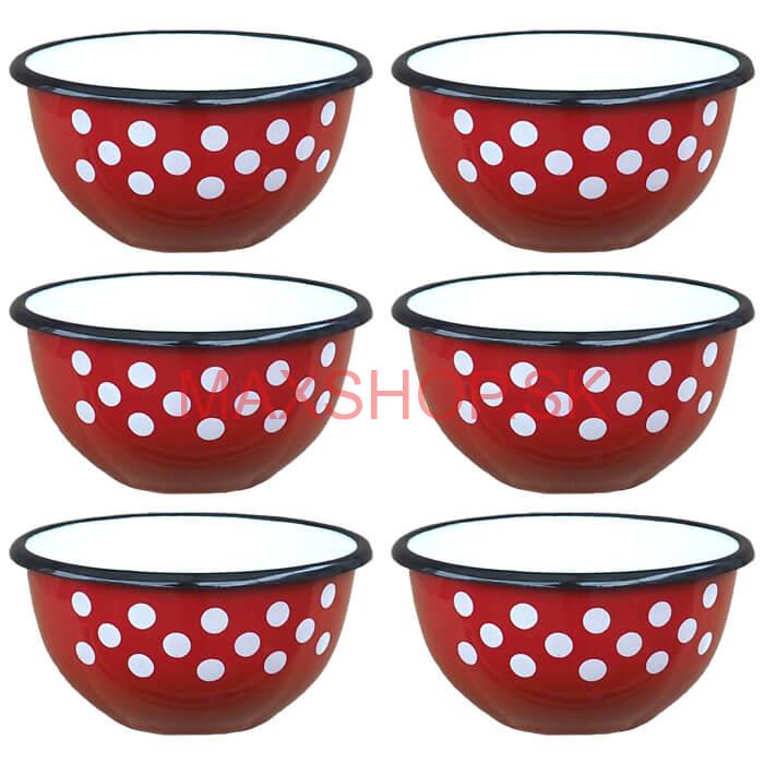 Súprava smaltovaných misiek 12 cm 6 ks