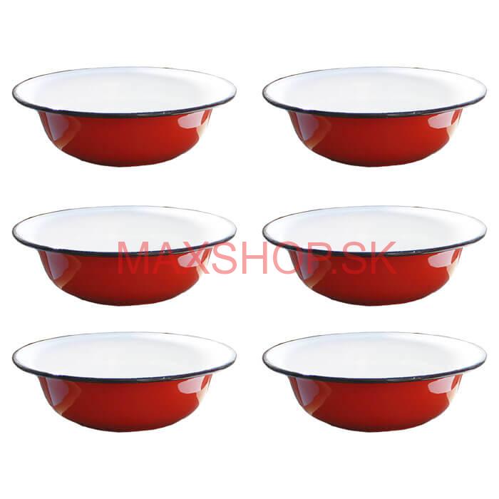 Súprava smaltovaných hlbokých tanierov 20 cm 6 ks
