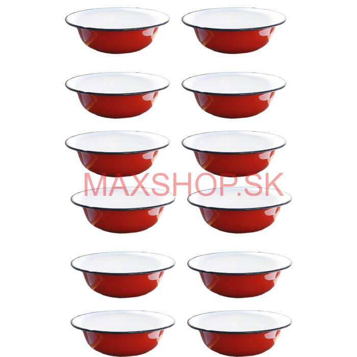 Súprava smaltovaných hlbokých tanierov 20 cm 12 ks