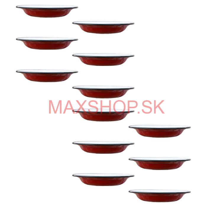 Súprava smaltovaných plytkých tanierov 22 cm 12 ks