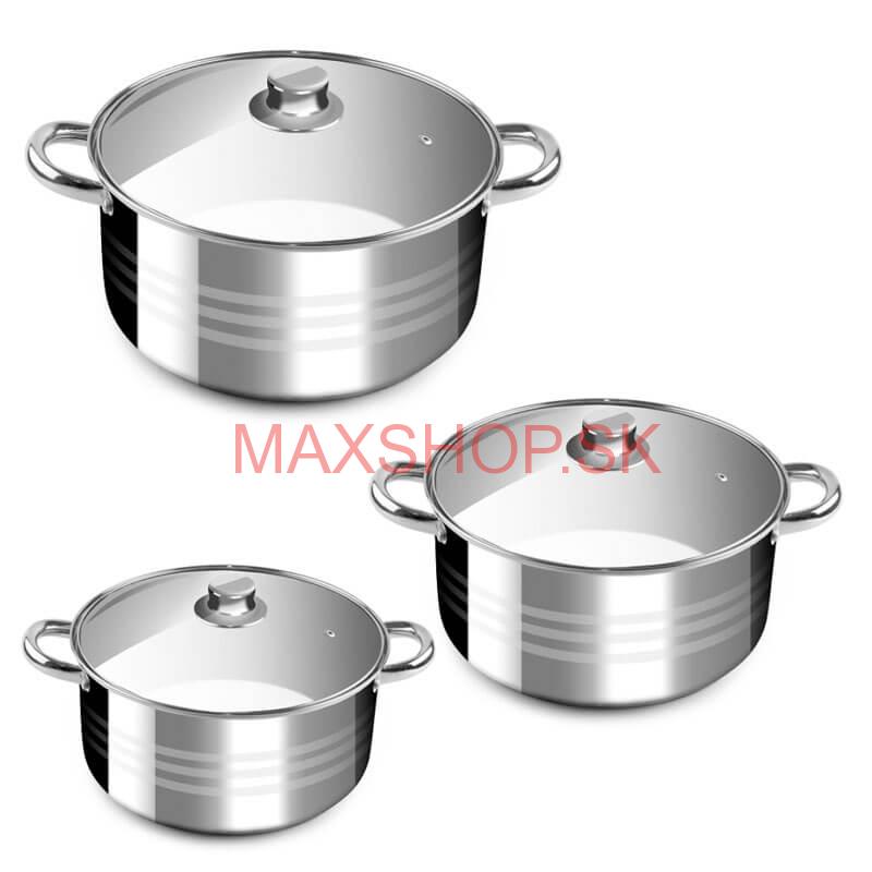 Nerezové kastróly 3 ks