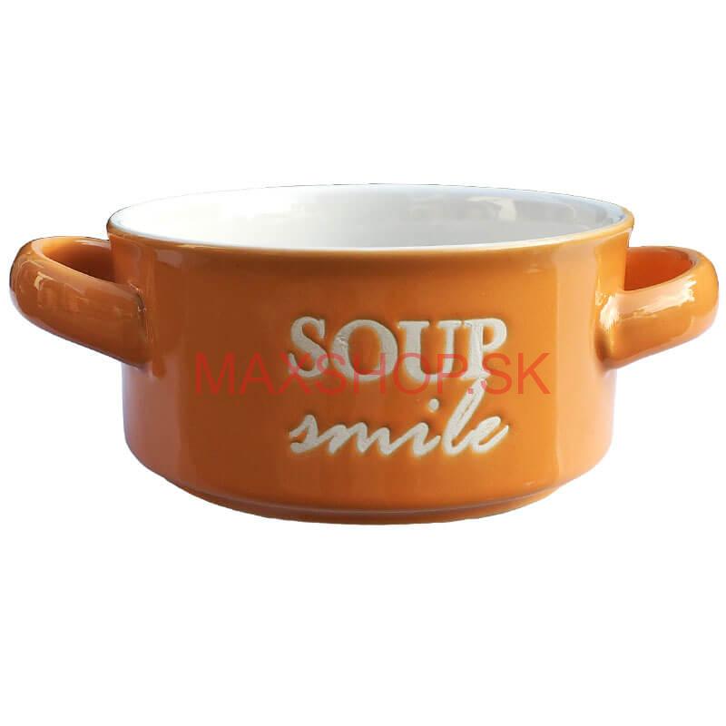 Keramická miska na polievku – oranžová SOUP